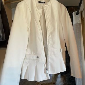 White pleather coat